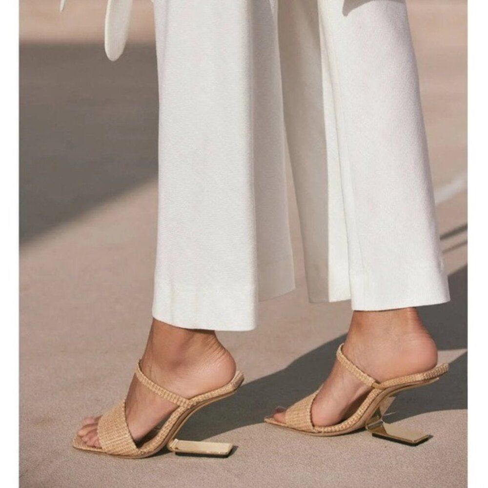 Cult Gaia BLACK Rene Cut-Out Heel Sandals, x Revolve, New, EU 38 - Picture 3 of 16